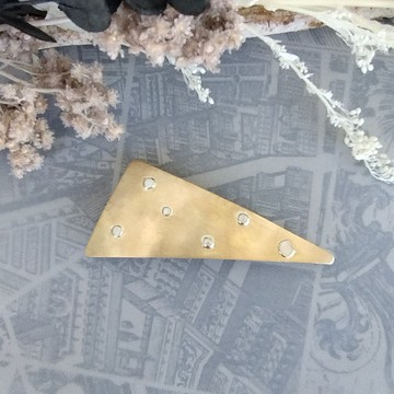 隨機圓點貓黃銅髮夾