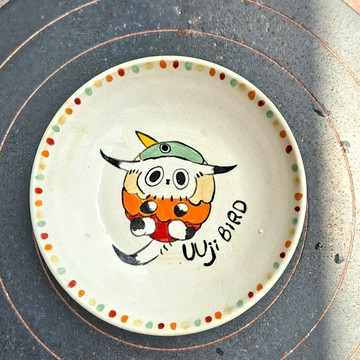 【陶瓷拉坏】碗碟–長耳狗狗嗚吉彩繪陶盤