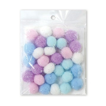 亮彩金蔥毛球 2cm 30顆