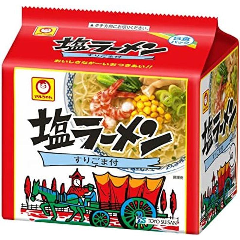 東洋水産 マルちゃん 塩ラーメン 5食パック ×12個 (6個入×2ケース)