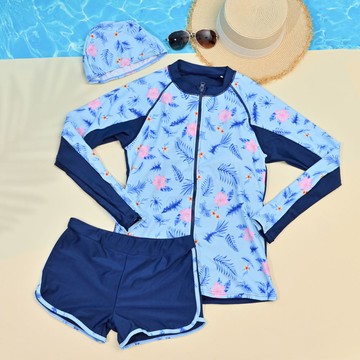 【廠商直送】YD576-大女長袖兩件式褲裝-花