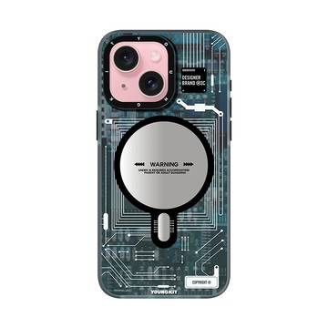 iPhone 15 Plus 殼 YOUNGKIT原創潮流 iPhone 15 Plus 6.7吋 科技系列 Magsafe磁吸防摔手機殼(幽靈灰)