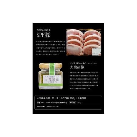 ふるさと納税 A02002　大分県産豚肉　ロースとんかつ用700g＋大葉胡椒 大分県大分市