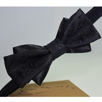 【拉福】變形蟲雙翼領結新郎結婚領結糾糾 (黑色)