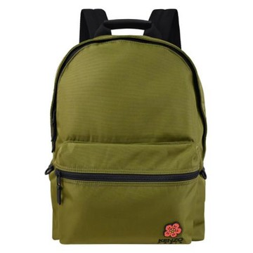 KENZO 5SA483 Crest Boke Flowe 海棠花標誌尼龍後背包.軍綠
