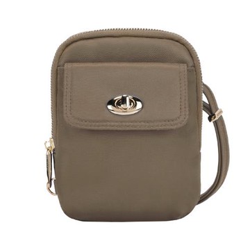 《TRAVELON》Tailored防盜斜背手機包(棕)