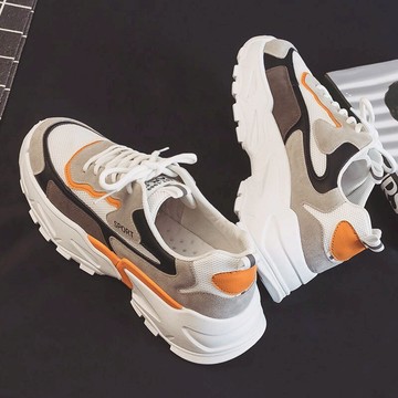 夏季新款休閑運動老爹潮鞋韓版潮流透氣網鞋男鞋百搭增高網紅板鞋