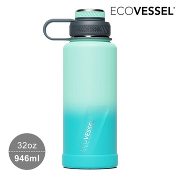 ECOVESSEL Boulder 真空保溫瓶 32oz (946ml)｜粉綠-湖水綠漸層MP