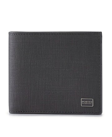 【PORTER INTERNATIONAL】LOFTY 真皮雙折短夾 11736-004(灰色/黑色/深藍色)