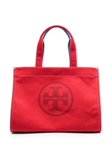 Tory Burch - Ella colour-block tote bag - women - Cotton - One Size - Red