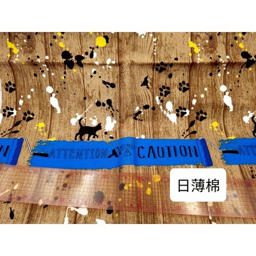 貓咪棕色 出清布料 台布日布厚棉布A2127