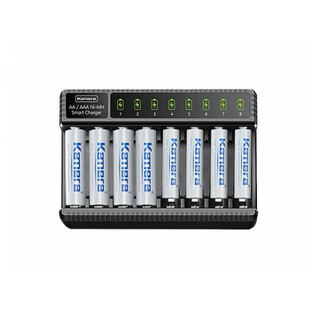 Kamera 佳美能~3號／4號鎳氫智能八槽充電器(E8)1入