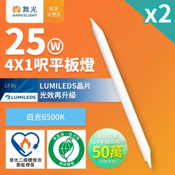 2入組 舞光 4呎x1呎 25W 白光6500K LED柔光節標平板燈 環標平板燈 D-41PD25D-EGR1