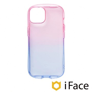 日本 iFace iPhone 14 Look in Clear Lolly 抗衝擊透色糖果保護殼 - 藍寶蜜桃色 14 Pro