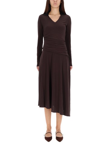 tory burch asymmetrical midi dress