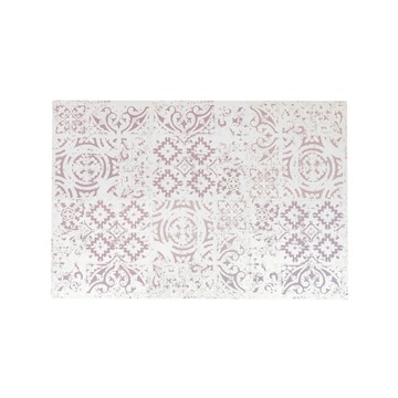 Playzu 台灣製環保無毒歐美設計摩洛哥防水巧拼地墊62cm(6片組)凌霜春梅(粉灰)