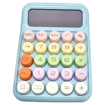 妃妃嚴選 糖果計算機 天空藍 136g 圓潤按鍵設計 輕巧便攜  1個
