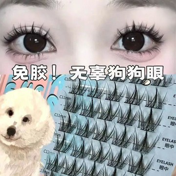🔥臺灣出貨🔥【小萌魔】大容量100簇免膠小奶犬系假睫毛懶人濃密自然新手漫畫分段06V7