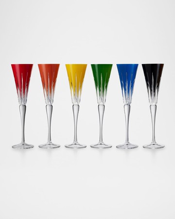 New Year Firework 5.9 oz. Champagne Flutes, Set of 6