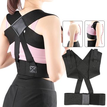 los2375口一體式開肩帶背部運動護腰青少年春夏訓練帶肩膀護套開背護腰帶