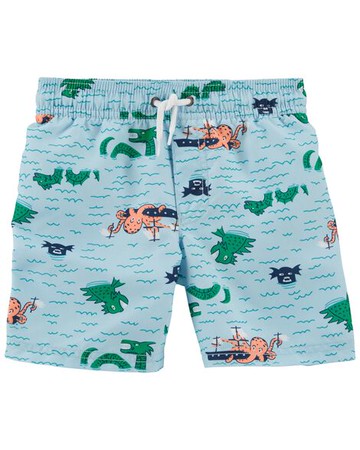 Toddler Sea Monster Swim Trunks