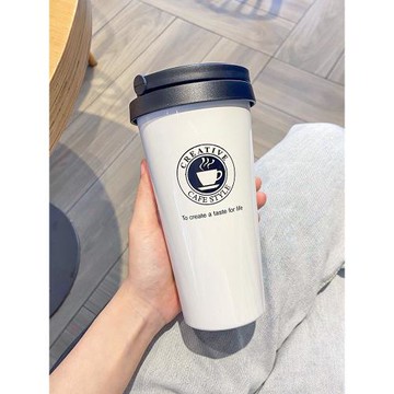 咖啡保溫杯女生高顏值不銹鋼便攜水杯2025新款男士精致高級感杯子