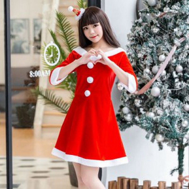 海外 コスプレ服 サンタクロース クリスマスパーティー Xma長袖 シンプル ワンピース Vネック デコルテ 大人 カチューシャ トナカイ コス 通販 Lineポイント最大1 0 Get Lineショッピング