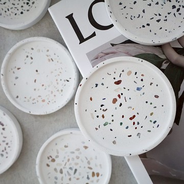 圓盆 • 磨石款 收納盤 盆底盤 精油盤 杯墊