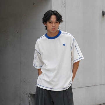 plain-me [小P社長爬線短袖TEE]  撞色短袖 短袖 上衣 T恤 男上衣 [PPP0013-262]