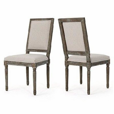 特別価格Christopher Knight Home Ledger Traditional Fabric Dining Chairs, 2-Pcs Set, Wheat / Dark Brown並行輸入