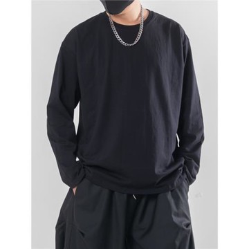 衛衣男款國風純棉長袖T恤衫男女同款打底衫秋冬新款休閑美式t恤冬