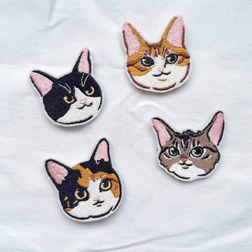 刺繡貼 / 刺繡別針   貓咪頭像