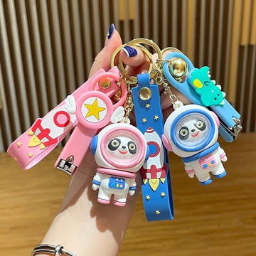 2022宇航員冰太空熊貓國潮可愛墩情侶鑰匙扣汽車書包吉祥物掛件墩
