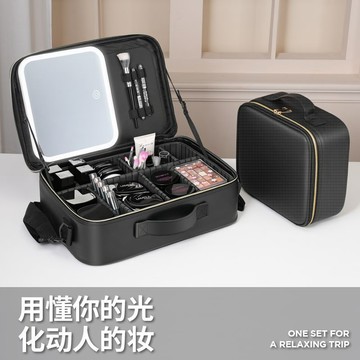 ✨限時下殺✨爆款箱包 帶LED燈帶鏡子 化妝包 女2026新款 便攜大容量跟妝師 化妝箱