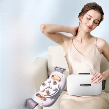 金凱瑞（JinKaiRui）揉腹儀砭石腹部按摩器肚子腰部按摩器熱敷揉