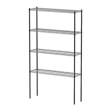 【dayneeds】輕型 120x35x210cm 四層烤漆波浪收納鐵架 黑色