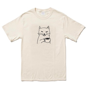 Cat Coffee 短袖T恤 米色 貓咪咖啡狗趣味貓之日禮物文青