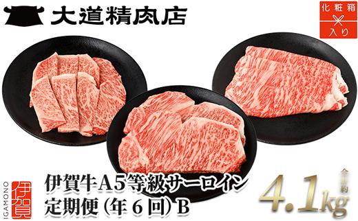 伊賀牛 A5サーロイン 定期便コースB 総合計約4.1kg