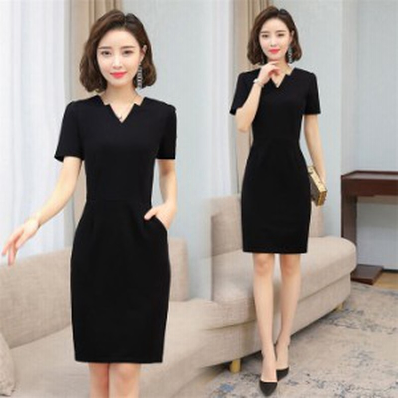 ワンピース フォーマル 40代 膝丈 きれいめ 夏ワンピース レディース 黒ワンピース フォーマル 夏 春 半袖ワンピース Vネッ 通販 Lineポイント最大5 0 Get Lineショッピング