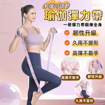 【台灣出貨】瑜珈彈力帶 瑜珈帶 拉力帶 伸展帶 數字格多段 瑜珈繩 阻力帶 舞蹈帶 健身彈力帶 開背美背 瑜珈拉力帶