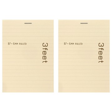 3feet直式橫條B7記事本/米  2入
