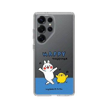 Galaxy S25 Ultra Clear 透明 - 懶散兔與啾先生 Lazy Rabbit and Mr.Chu - 左手的快樂