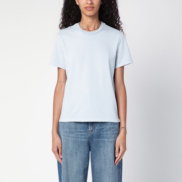 Light blue cotton T-shirt with wear