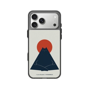 iPhone 17 Pro Max Clear (相機按鈕) 酷墨灰 - ilovedoodle (Lim Heng Swee) - Cat Landscape - Meditation 貓咪冥想