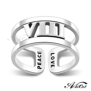 925純銀戒指．神祕時分．羅馬數字．開口戒．客製化刻字．生日禮物．AS20023