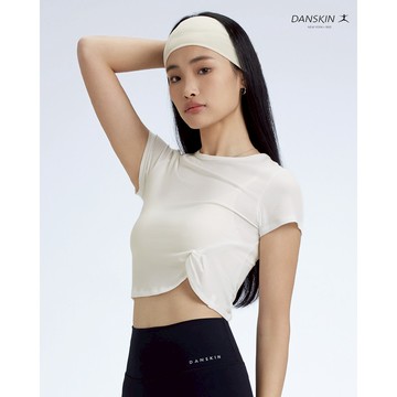 【Danskin】珍珠白莫代爾扭結短袖上衣XUTTS008