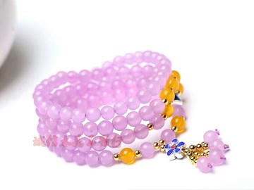 天然熏衣草紫玉髓多圈手鏈 清新時尚款