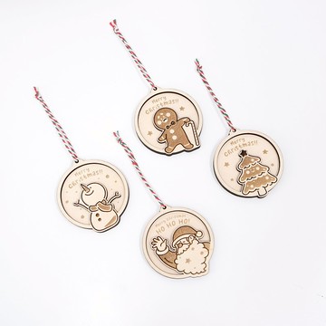 【可客製】聖誕木掛飾 I 雕刻款 *背面可免費刻字