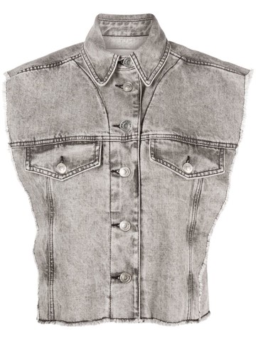 MARANT ÉTOILE - Tyra sleeveless denim jacket - women - Cotton - 38 - Grey