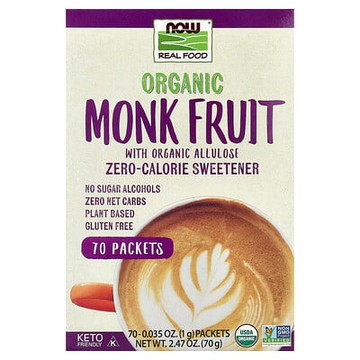 NOW Foods, 有機羅漢果，零熱量甜味劑，70 包，每包 0.035 盎司（1 克）